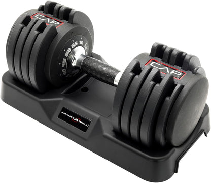 ADJUSTABELL Adjustable Dumbbell Set, Premium Quick Select Adjustable Weights for Strength Training, Singles & Pairs, 12.5 LB, 25 LB & 55 LB, Round & Hex Dumbbells, Multiple Grip Handle Options