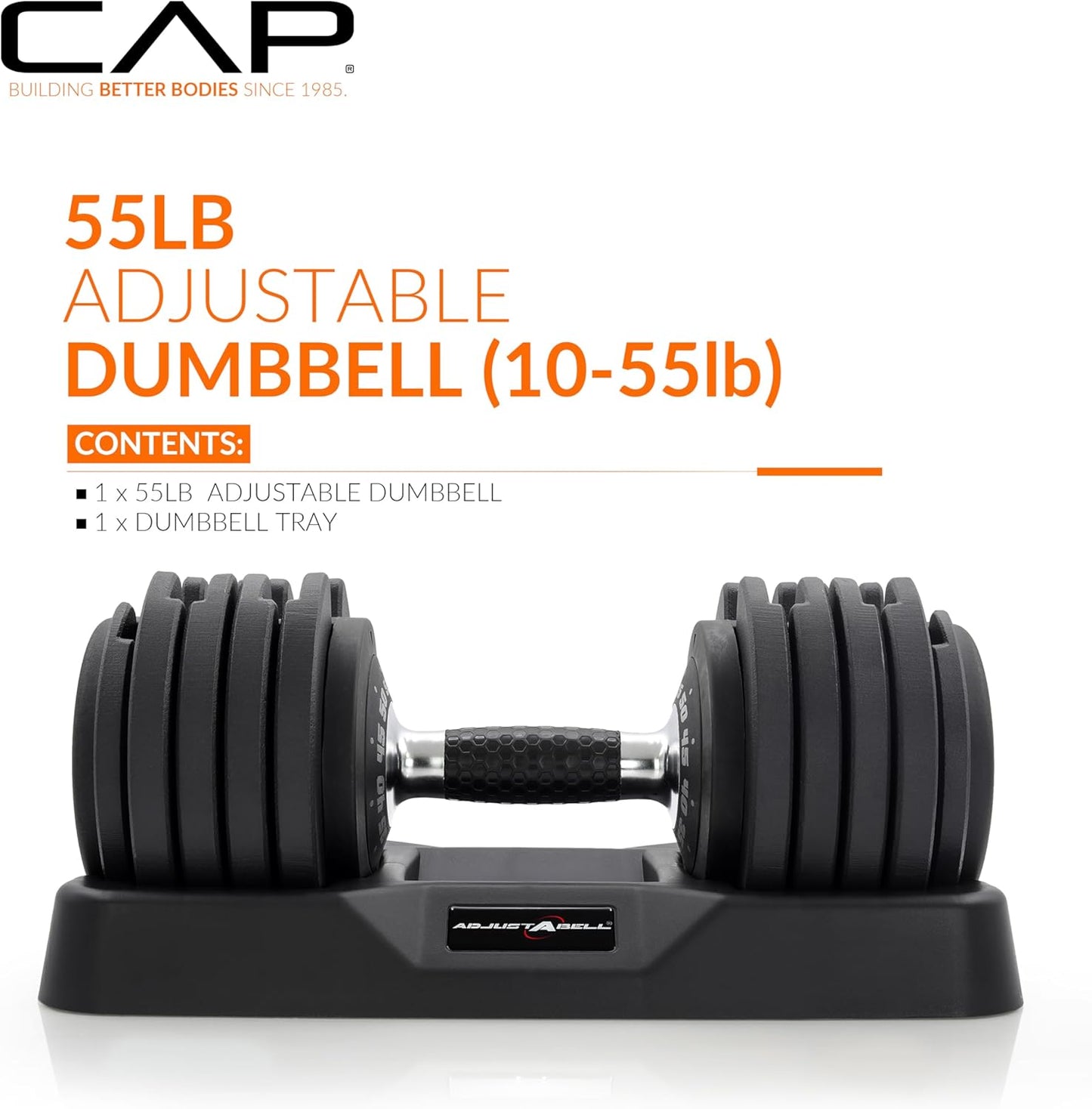 ADJUSTABELL Adjustable Dumbbell Set, Premium Quick Select Adjustable Weights for Strength Training, Singles & Pairs, 12.5 LB, 25 LB & 55 LB, Round & Hex Dumbbells, Multiple Grip Handle Options