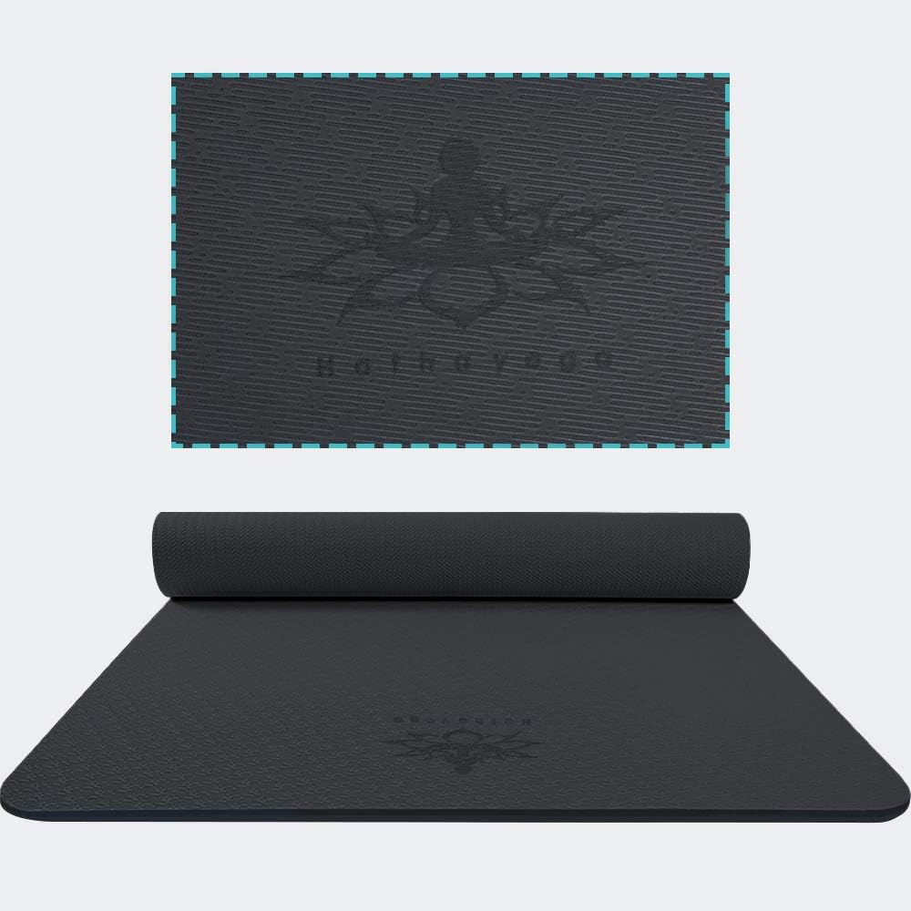 Hatha Yoga Extra Thick TPE Yoga Mat - 72"x 32" Thickness 1/2 Inch -Eco Friendly- With High Density Anti-Tear Exercise Mats For Home Gym Travel & Floor Outside
