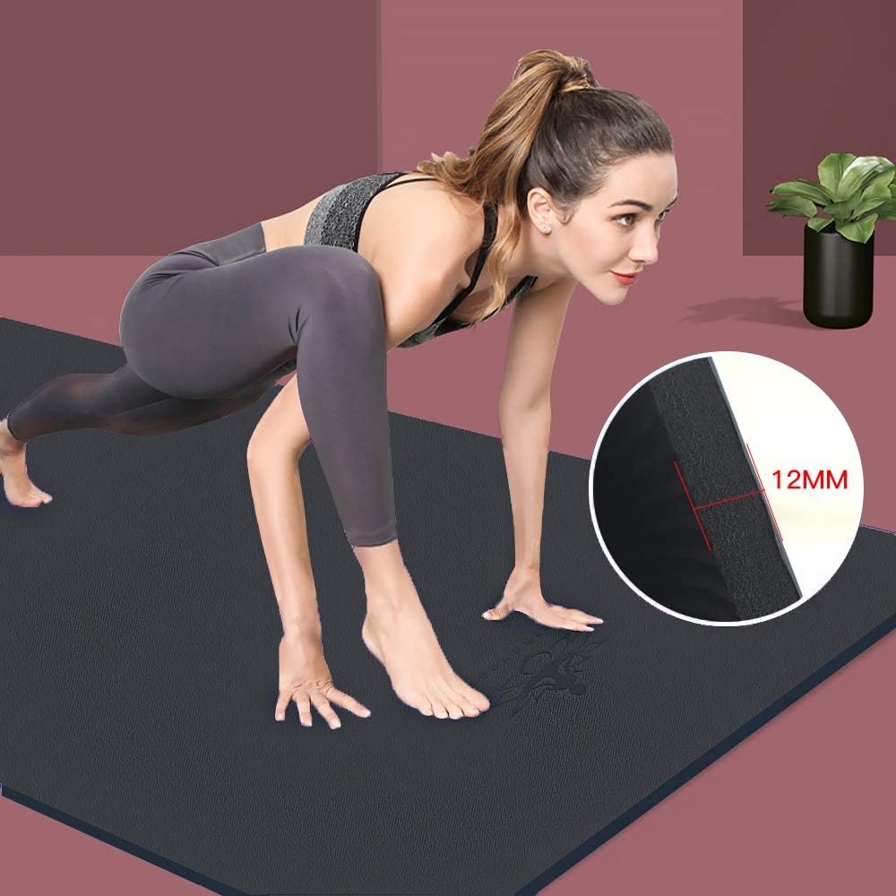 Hatha Yoga Extra Thick TPE Yoga Mat - 72"x 32" Thickness 1/2 Inch -Eco Friendly- With High Density Anti-Tear Exercise Mats For Home Gym Travel & Floor Outside