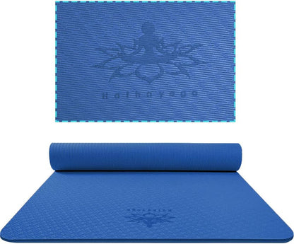 Hatha Yoga Extra Thick TPE Yoga Mat - 72"x 32" Thickness 1/2 Inch -Eco Friendly- With High Density Anti-Tear Exercise Mats For Home Gym Travel & Floor Outside