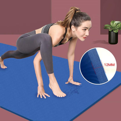 Hatha Yoga Extra Thick TPE Yoga Mat - 72"x 32" Thickness 1/2 Inch -Eco Friendly- With High Density Anti-Tear Exercise Mats For Home Gym Travel & Floor Outside