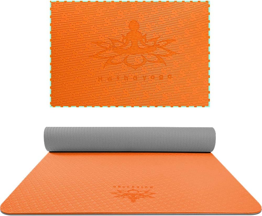 Hatha Yoga Extra Thick TPE Yoga Mat - 72"x 32" Thickness 1/2 Inch -Eco Friendly- With High Density Anti-Tear Exercise Mats For Home Gym Travel & Floor Outside