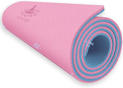 Hatha Yoga Extra Thick TPE Yoga Mat - 72"x 32" Thickness 1/2 Inch -Eco Friendly- With High Density Anti-Tear Exercise Mats For Home Gym Travel & Floor Outside