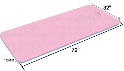 Hatha Yoga Extra Thick TPE Yoga Mat - 72"x 32" Thickness 1/2 Inch -Eco Friendly- With High Density Anti-Tear Exercise Mats For Home Gym Travel & Floor Outside