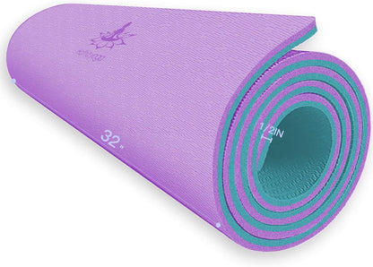 Hatha Yoga Extra Thick TPE Yoga Mat - 72"x 32" Thickness 1/2 Inch -Eco Friendly- With High Density Anti-Tear Exercise Mats For Home Gym Travel & Floor Outside