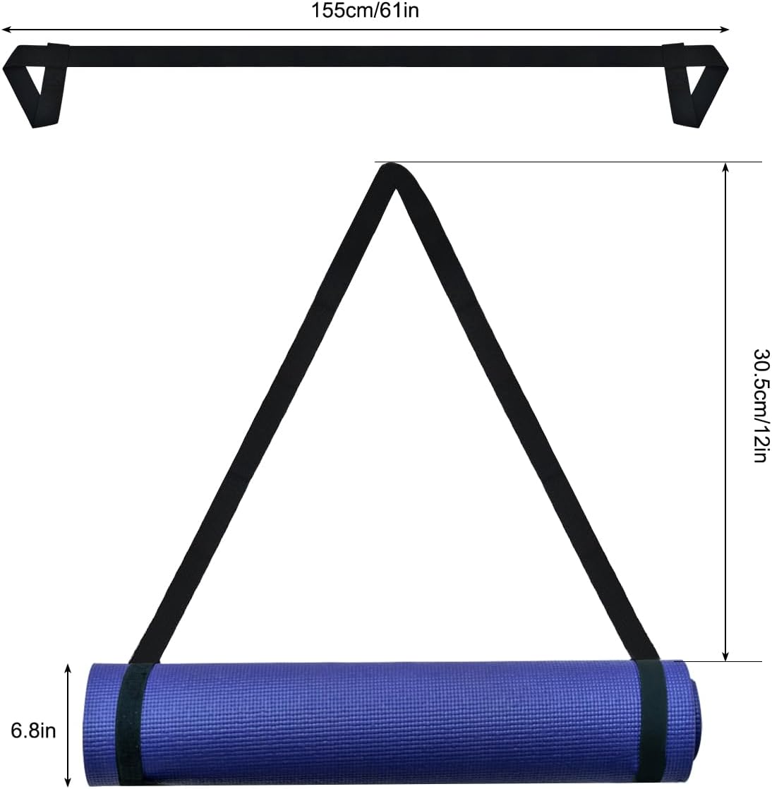 4PCS Yoga Mat Carrier Strap, Adjustable Yoga Mat Strap Carrier for Exercise/Travel/Gym, Mat Holder Sling Carrier