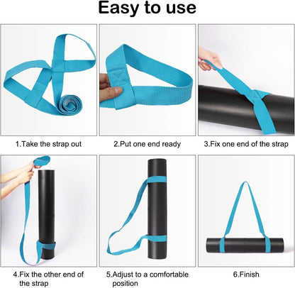 4PCS Yoga Mat Carrier Strap, Adjustable Yoga Mat Strap Carrier for Exercise/Travel/Gym, Mat Holder Sling Carrier