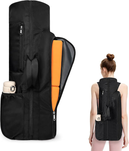 Yoga Mat Bag Backpack for Women and Men with Multi-Pockets for Mats Blocks and Accessories, Waterproof Yoga Mat Carrier Holder for Workouts, Gym, Pilates