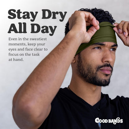 Sweatband for Men and Women - Unisex Non Slip Headband that Wicks Moisture and Eliminates Excess Sweat - Durable & Long-Lasting - Running, Sports, Gym