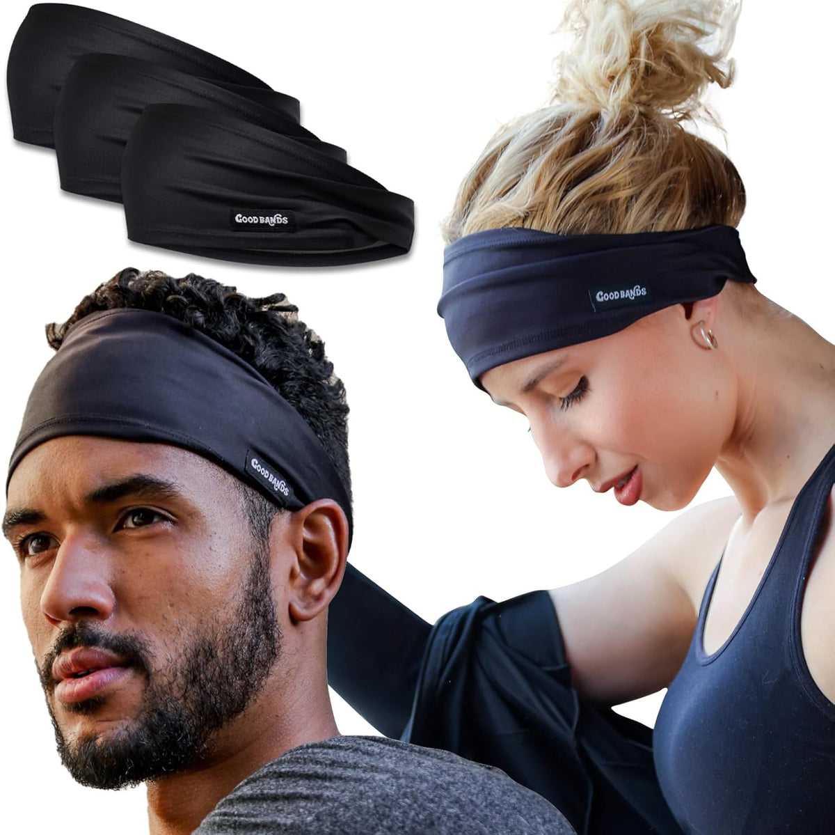 Sweatband for Men and Women - Unisex Non Slip Headband that Wicks Moisture and Eliminates Excess Sweat - Durable & Long-Lasting - Running, Sports, Gym