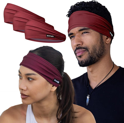 Sweatband for Men and Women - Unisex Non Slip Headband that Wicks Moisture and Eliminates Excess Sweat - Durable & Long-Lasting - Running, Sports, Gym