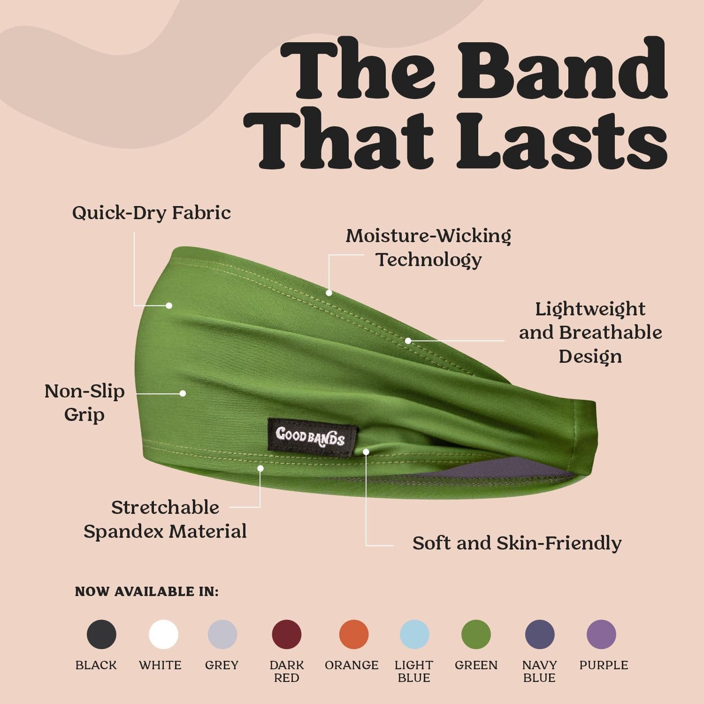 Sweatband for Men and Women - Unisex Non Slip Headband that Wicks Moisture and Eliminates Excess Sweat - Durable & Long-Lasting - Running, Sports, Gym