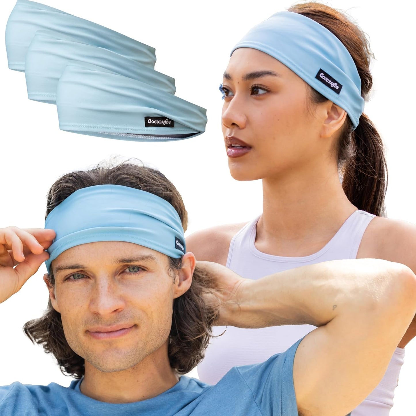Sweatband for Men and Women - Unisex Non Slip Headband that Wicks Moisture and Eliminates Excess Sweat - Durable & Long-Lasting - Running, Sports, Gym