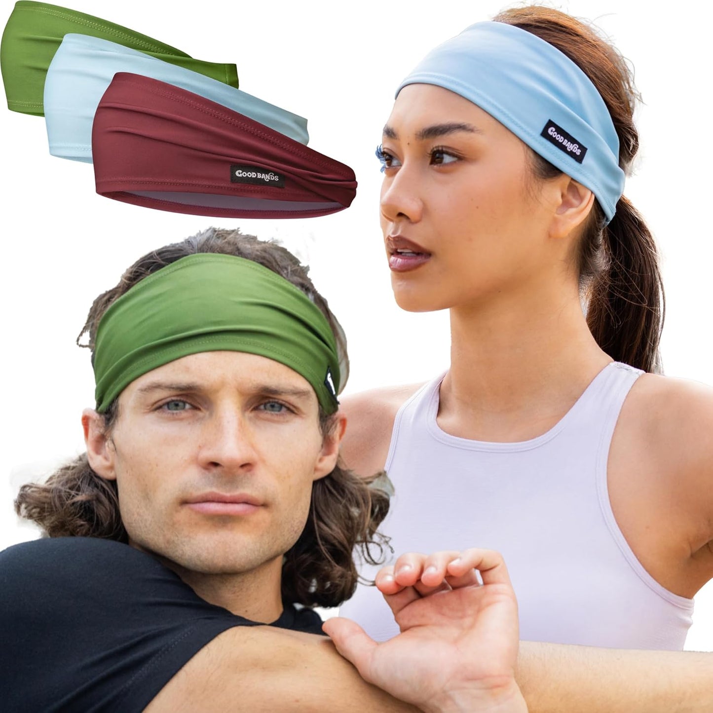 Sweatband for Men and Women - Unisex Non Slip Headband that Wicks Moisture and Eliminates Excess Sweat - Durable & Long-Lasting - Running, Sports, Gym