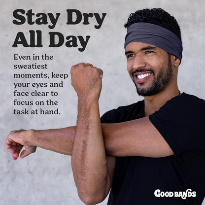 Sweatband for Men and Women - Unisex Non Slip Headband that Wicks Moisture and Eliminates Excess Sweat - Durable & Long-Lasting - Running, Sports, Gym