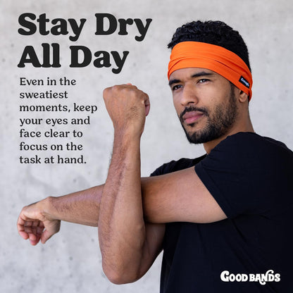 Sweatband for Men and Women - Unisex Non Slip Headband that Wicks Moisture and Eliminates Excess Sweat - Durable & Long-Lasting - Running, Sports, Gym