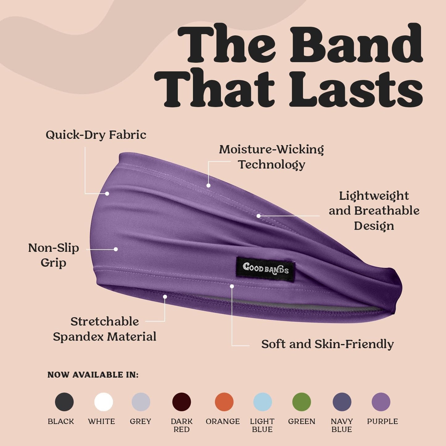 Sweatband for Men and Women - Unisex Non Slip Headband that Wicks Moisture and Eliminates Excess Sweat - Durable & Long-Lasting - Running, Sports, Gym