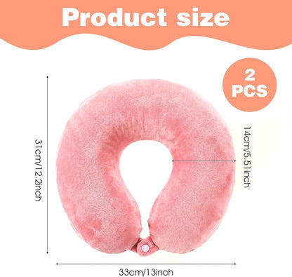 2 Packs Travel Neck Pillow Cover, U Shaped Neck Pillow Covers with Zipper, Airplane Pillows Replacement Case Washable Soft and Smooth (Only Pillowcase, No Filler)