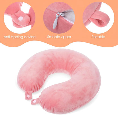 2 Packs Travel Neck Pillow Cover, U Shaped Neck Pillow Covers with Zipper, Airplane Pillows Replacement Case Washable Soft and Smooth (Only Pillowcase, No Filler)