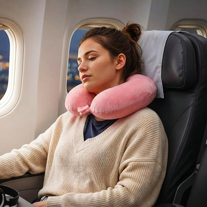 2 Packs Travel Neck Pillow Cover, U Shaped Neck Pillow Covers with Zipper, Airplane Pillows Replacement Case Washable Soft and Smooth (Only Pillowcase, No Filler)