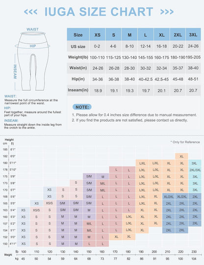 IUGA Capri Leggings for Women with Pockets High Waisted Tummy Control Compression Yoga Pants Workout Gym Capris