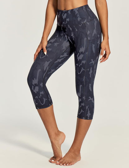 IUGA Capri Leggings for Women with Pockets High Waisted Tummy Control Compression Yoga Pants Workout Gym Capris