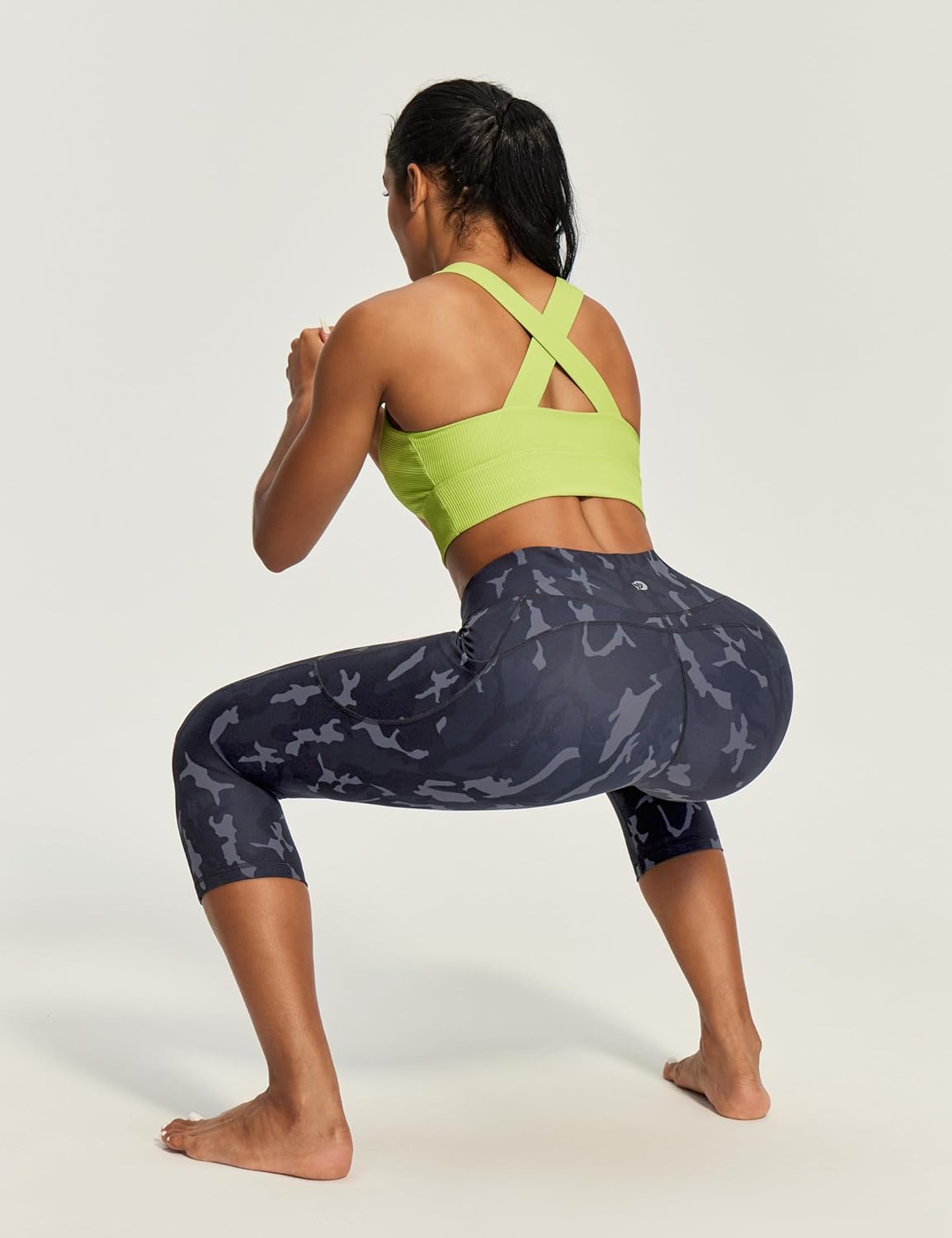 IUGA Capri Leggings for Women with Pockets High Waisted Tummy Control Compression Yoga Pants Workout Gym Capris