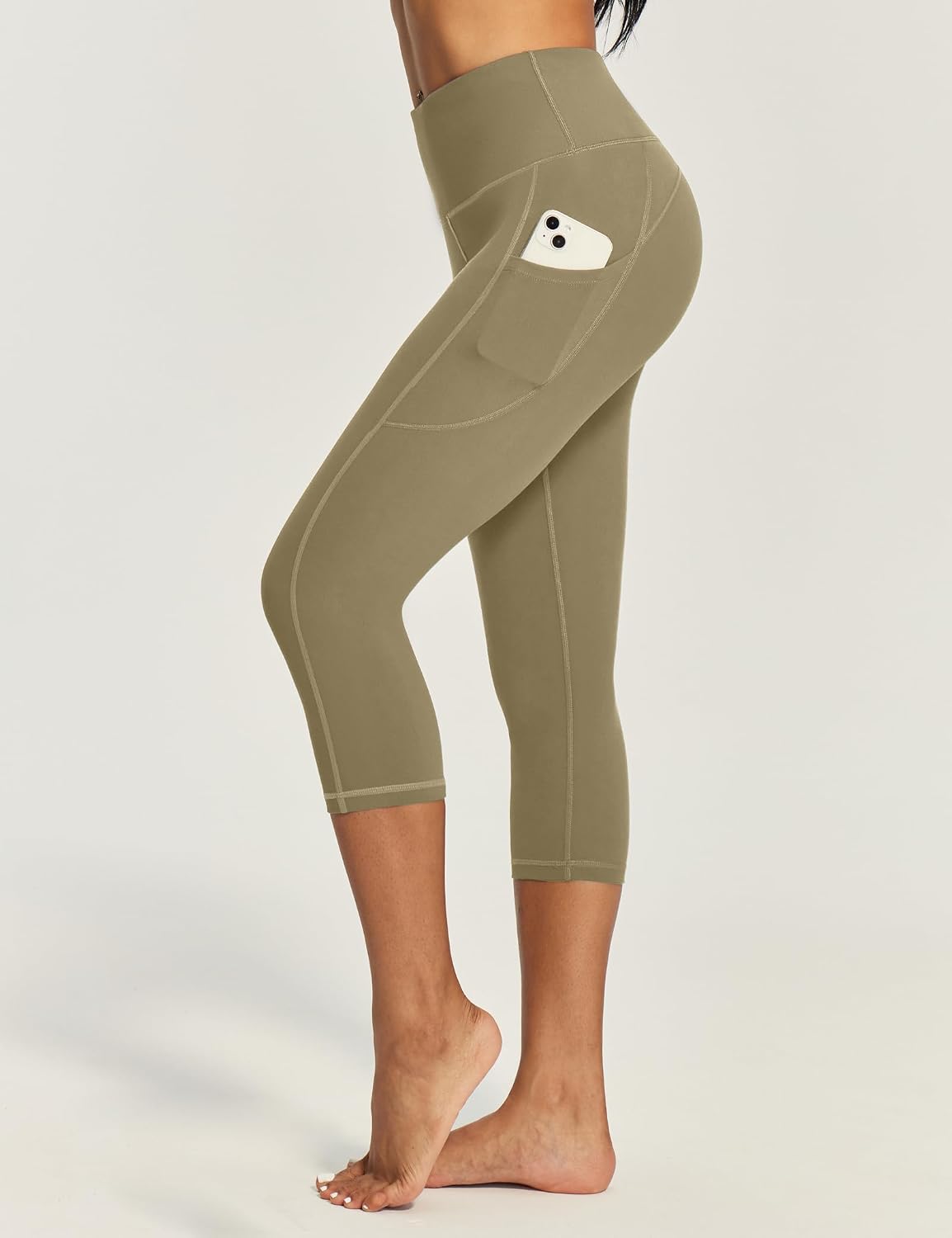 IUGA Capri Leggings for Women with Pockets High Waisted Tummy Control Compression Yoga Pants Workout Gym Capris