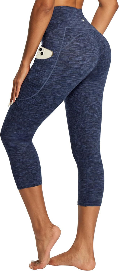 IUGA Capri Leggings for Women with Pockets High Waisted Tummy Control Compression Yoga Pants Workout Gym Capris