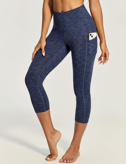 IUGA Capri Leggings for Women with Pockets High Waisted Tummy Control Compression Yoga Pants Workout Gym Capris