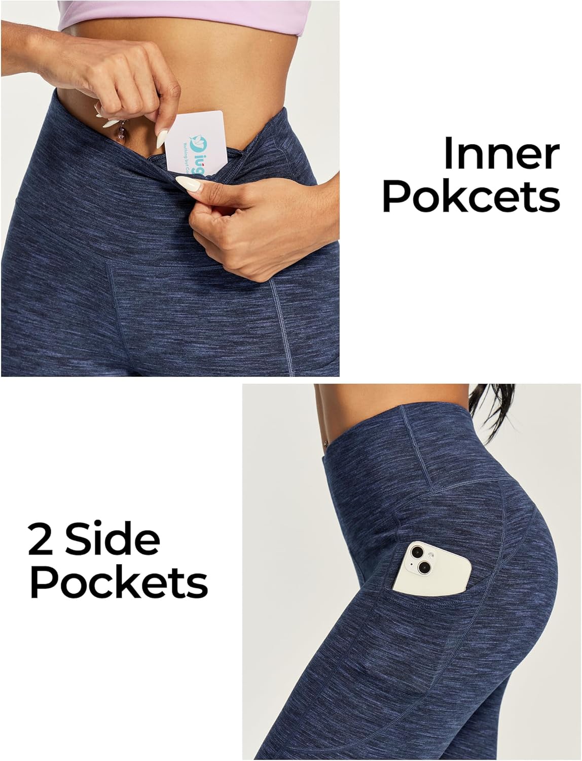 IUGA Capri Leggings for Women with Pockets High Waisted Tummy Control Compression Yoga Pants Workout Gym Capris