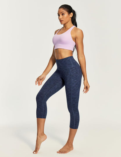 IUGA Capri Leggings for Women with Pockets High Waisted Tummy Control Compression Yoga Pants Workout Gym Capris