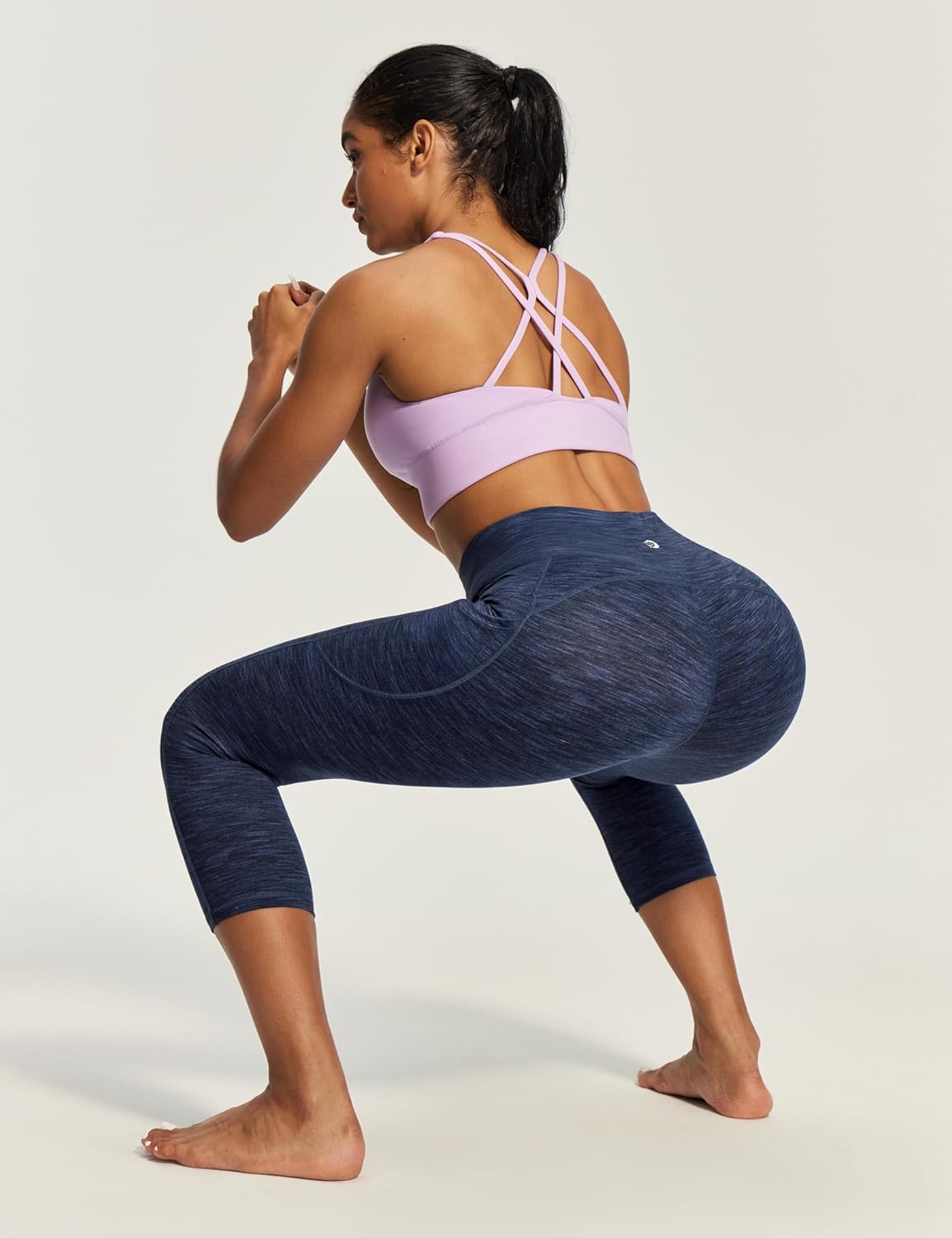 IUGA Capri Leggings for Women with Pockets High Waisted Tummy Control Compression Yoga Pants Workout Gym Capris