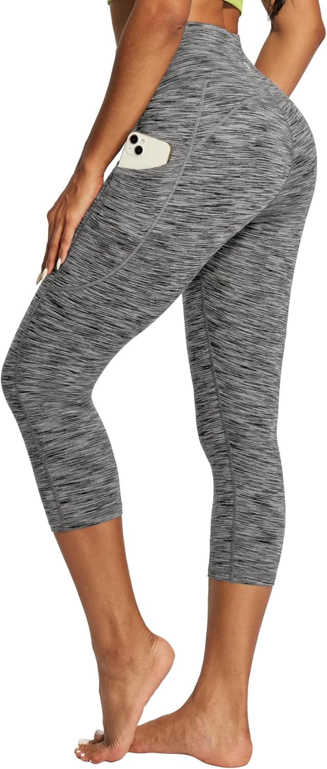 IUGA Capri Leggings for Women with Pockets High Waisted Tummy Control Compression Yoga Pants Workout Gym Capris