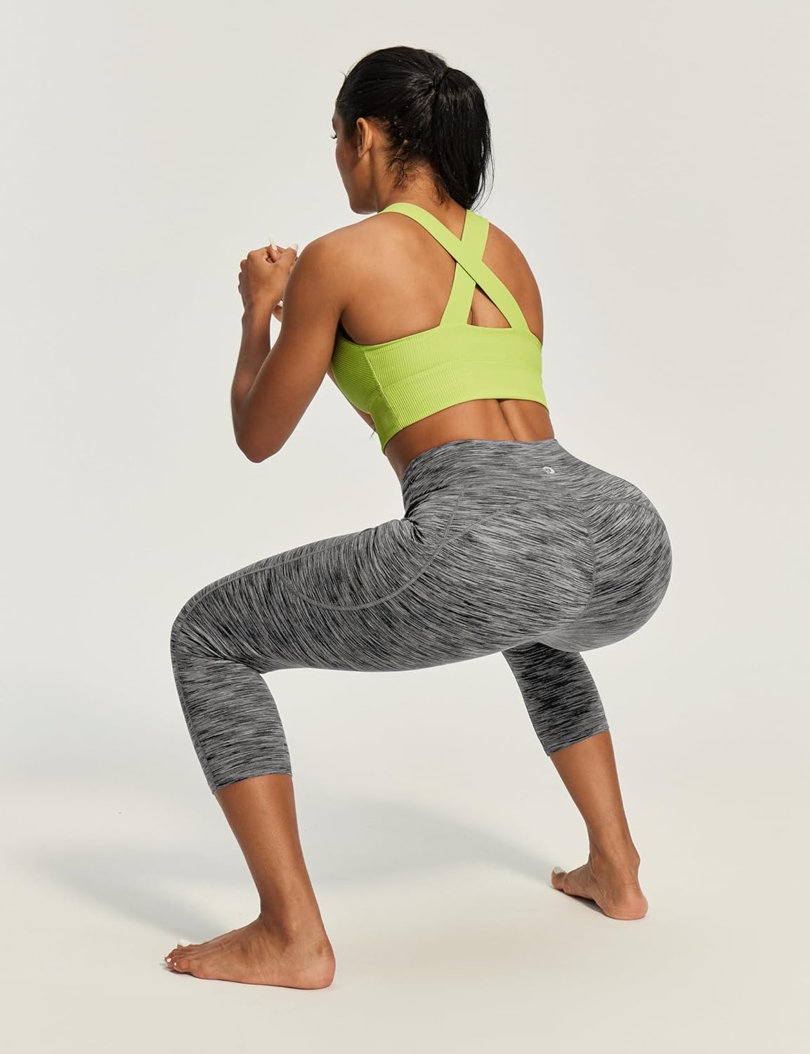 IUGA Capri Leggings for Women with Pockets High Waisted Tummy Control Compression Yoga Pants Workout Gym Capris