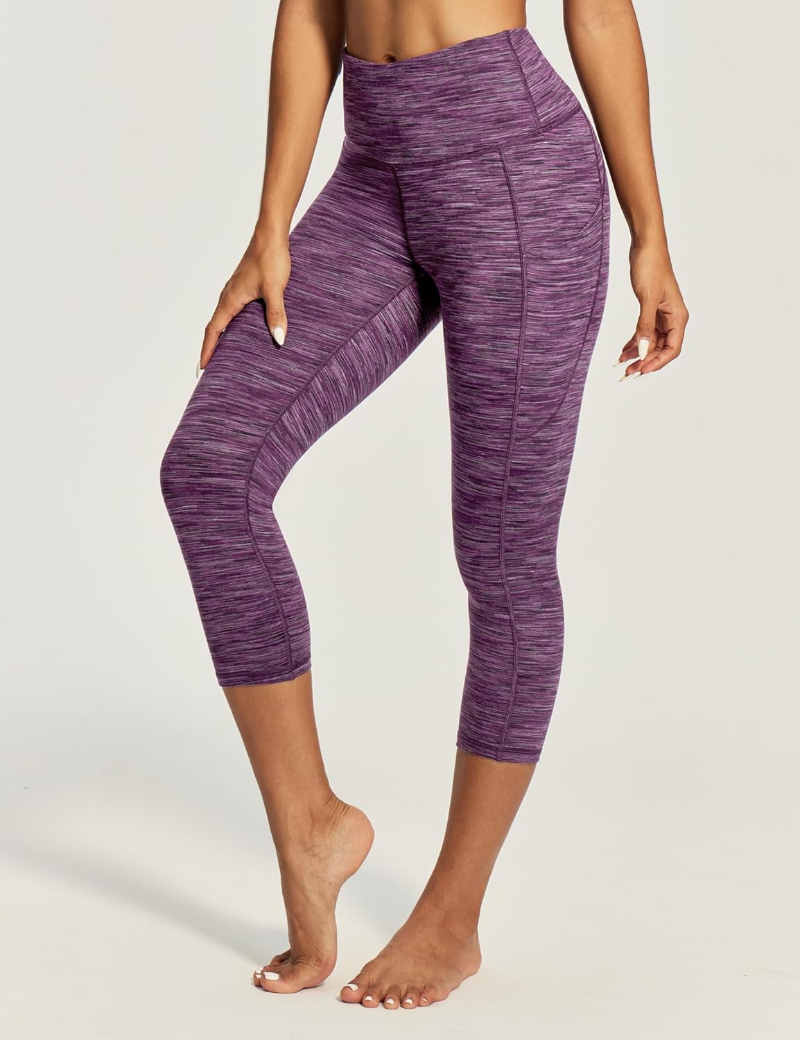 IUGA Capri Leggings for Women with Pockets High Waisted Tummy Control Compression Yoga Pants Workout Gym Capris