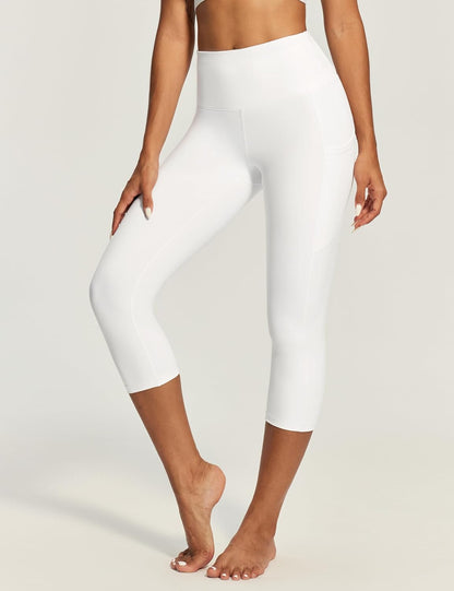 IUGA Capri Leggings for Women with Pockets High Waisted Tummy Control Compression Yoga Pants Workout Gym Capris
