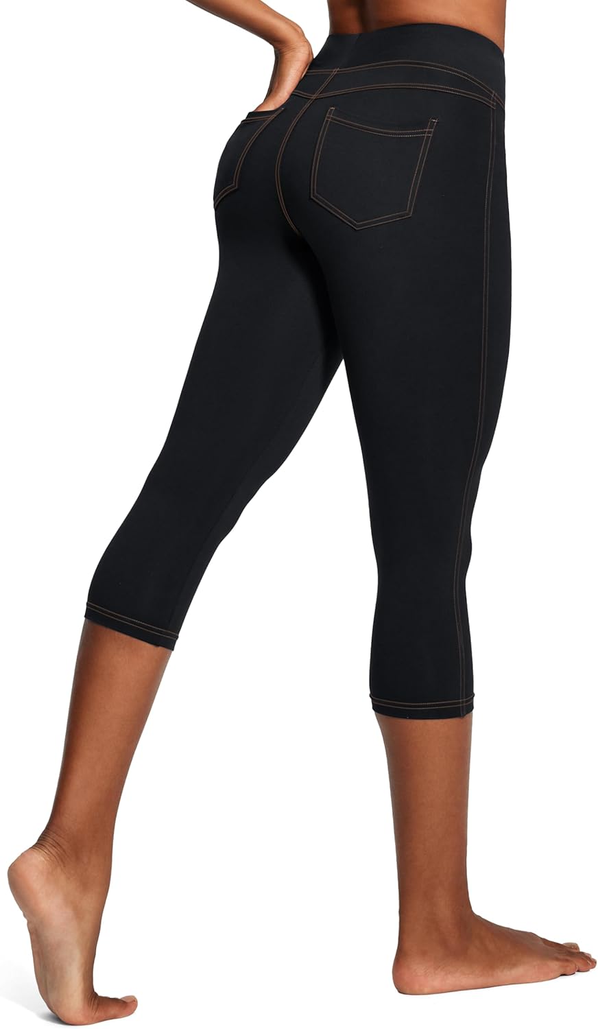 IUGA Capri Leggings for Women with Pockets High Waisted Tummy Control Compression Yoga Pants Workout Gym Capris