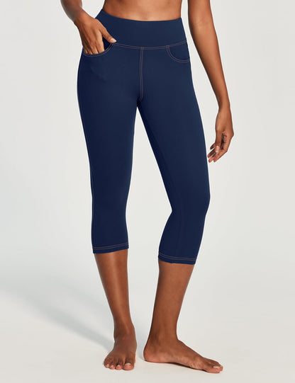 IUGA Capri Leggings for Women with Pockets High Waisted Tummy Control Compression Yoga Pants Workout Gym Capris