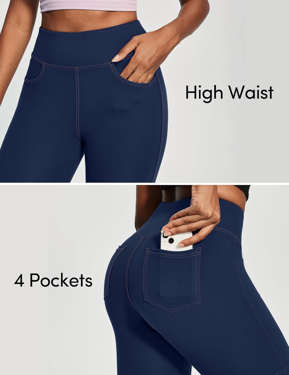 IUGA Capri Leggings for Women with Pockets High Waisted Tummy Control Compression Yoga Pants Workout Gym Capris