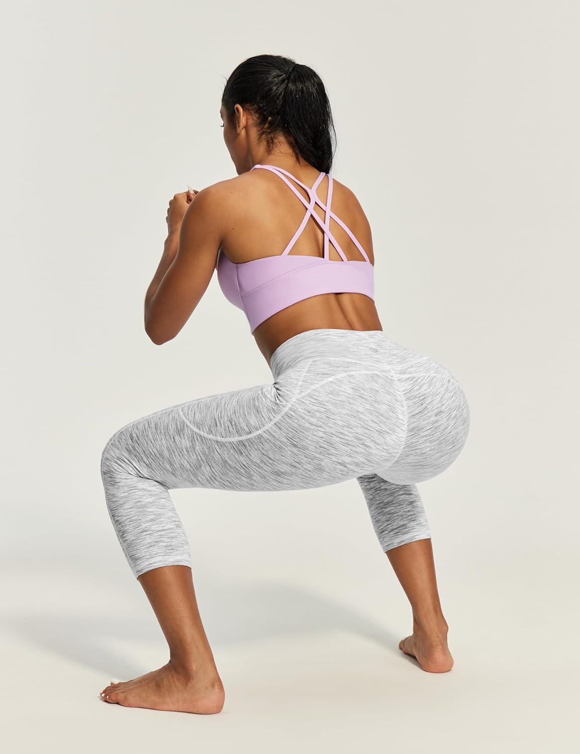 IUGA Capri Leggings for Women with Pockets High Waisted Tummy Control Compression Yoga Pants Workout Gym Capris