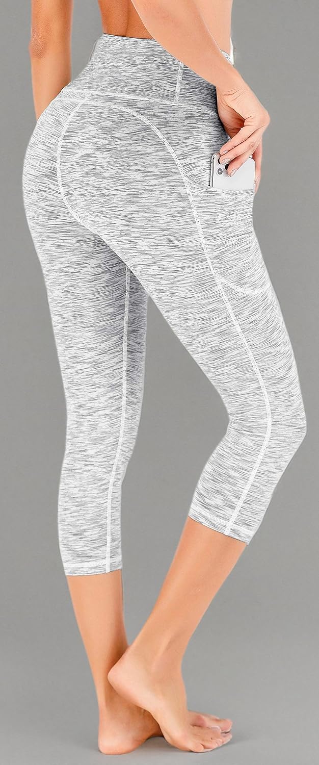 IUGA Capri Leggings for Women with Pockets High Waisted Tummy Control Compression Yoga Pants Workout Gym Capris