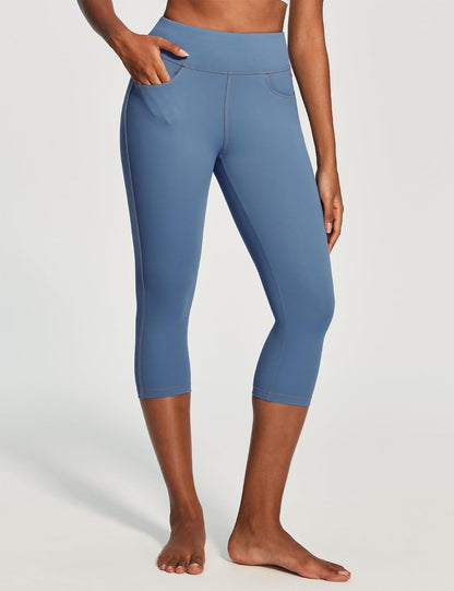 IUGA Capri Leggings for Women with Pockets High Waisted Tummy Control Compression Yoga Pants Workout Gym Capris