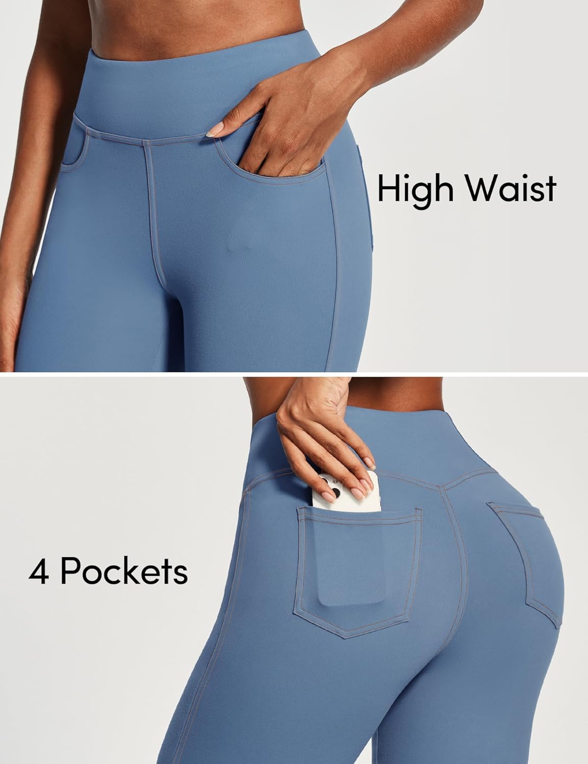 IUGA Capri Leggings for Women with Pockets High Waisted Tummy Control Compression Yoga Pants Workout Gym Capris