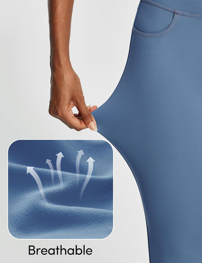 IUGA Capri Leggings for Women with Pockets High Waisted Tummy Control Compression Yoga Pants Workout Gym Capris