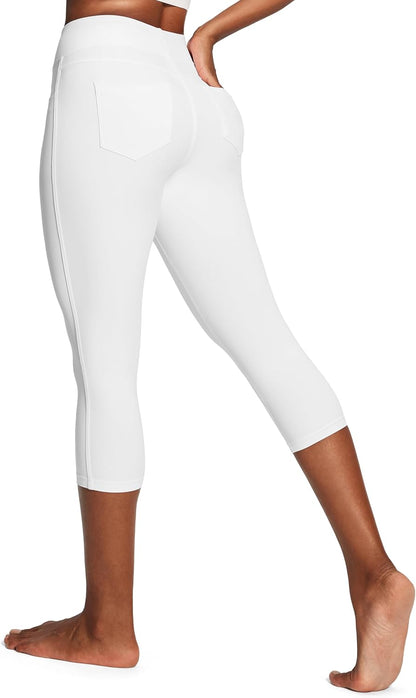 IUGA Capri Leggings for Women with Pockets High Waisted Tummy Control Compression Yoga Pants Workout Gym Capris