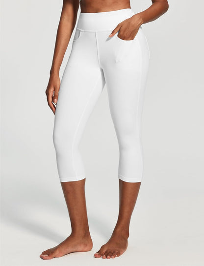 IUGA Capri Leggings for Women with Pockets High Waisted Tummy Control Compression Yoga Pants Workout Gym Capris
