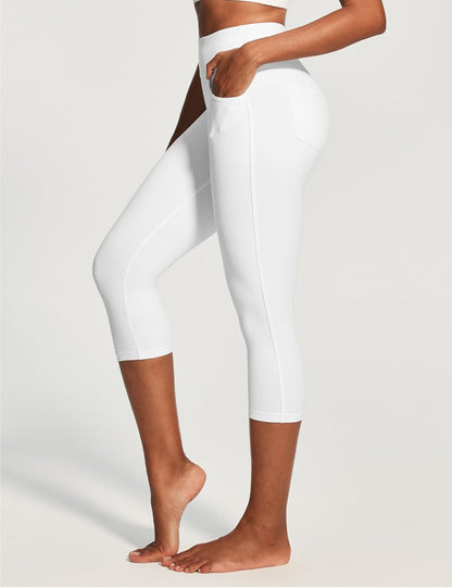 IUGA Capri Leggings for Women with Pockets High Waisted Tummy Control Compression Yoga Pants Workout Gym Capris