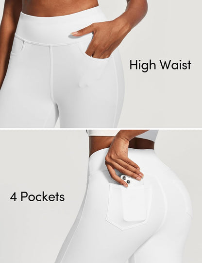 IUGA Capri Leggings for Women with Pockets High Waisted Tummy Control Compression Yoga Pants Workout Gym Capris